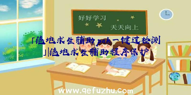 「绝地求生辅助pak一键过检测」|绝地求生辅助程序保护
